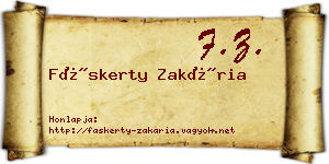 Fáskerty Zakária névjegykártya